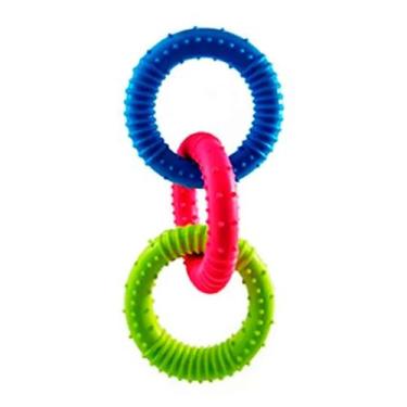 Imagem de Brinquedo de Borracha 3 Argolas para Cães - Cores variadas - Petnes