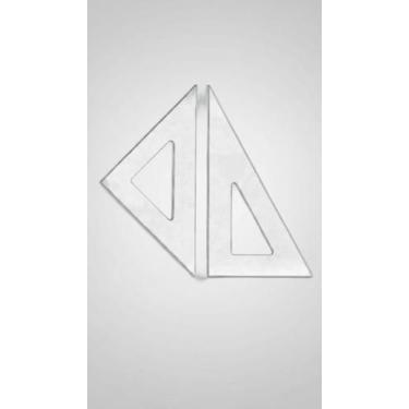 Imagem de Par Esquadros Desenho Técnico 26cm Acrílico Cristal - Congratulations 