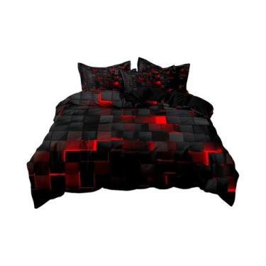 Imagem de Conjunto De Capa De Edredom Luxuosa E Macia Com Estampa Geométrica Xad