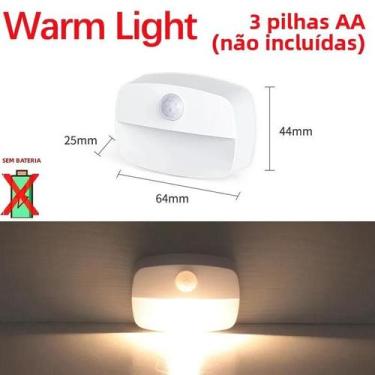 Imagem de Luz Noturna LED Com Sensor De Movimento, Sem Fio, Alimentada Por Bater