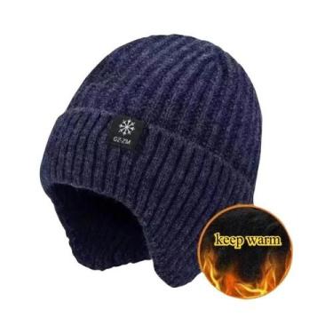 Imagem de Boné Masculino De Inverno Com Forro De Pelúcia Sintética, Gorro Quente