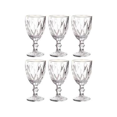 Imagem de Conjunto 6 Taças de Água Vidro com Fio de Ouro Diamond 330 ml Lyor