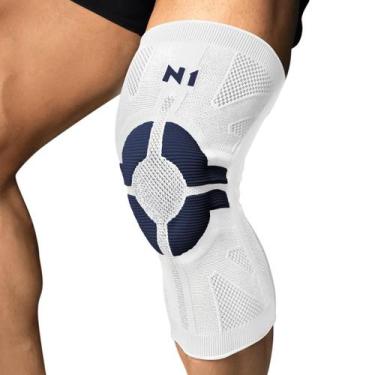 Imagem de Joelheira N1 Sport Pro com haste Lateral e Gel - 01 Unidade Branca e M