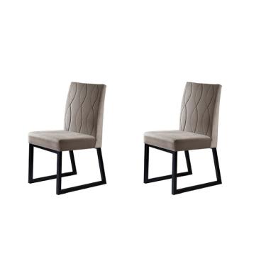 Imagem de Conjunto com 2 Cadeiras Atena II Bege 98 cm