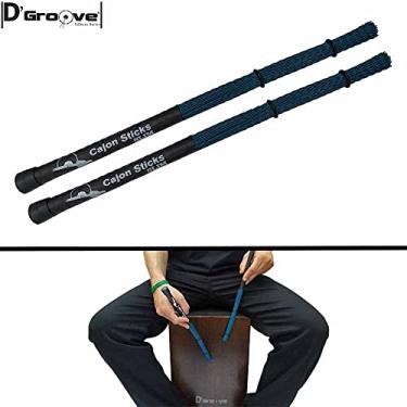 Imagem de Baqueta D'Groove para Cajon ou bateria - Cerdas flexíveis Vassourinha Cajon Sticks SLIM Cor: AZUL