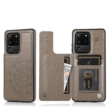 Imagem de Carteira da moda capa traseira de couro capa de telefone para Samsung Galaxy S21 Ultra S20 FE S10 S9 S8 Plus S7 Edge Note 20 10 9 8, cinza, Para Samsung S8