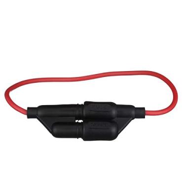 Imagem de Seachoice Suporte de fusível em linha com reserva, impermeável, fusível de 20 Amp, preto