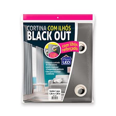 Imagem de Cortina Blackout PVC com Ilhós (1,38 x1,98m) | Plast Leo (Ref.: 931), Cinza