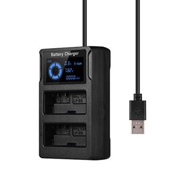 Imagem de Carregador de Bateria Zwbfu Carregador de bateria para câmera USB com slot duplo portátil e visor LCD Carregador de bateria para câmera rápida Substituição