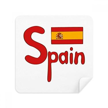 Imagem de Tecido de camurça com estampa vermelha da bandeira da Espanha, 2 unidades