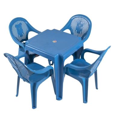 Imagem de Mesa Infantil  Ursinho Com 04 Cadeiras Plásticas Várias Cores