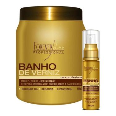 Imagem de Kit Banho De Verniz Forever Liss Máscara 1kg + Óleo De Coco 60ml