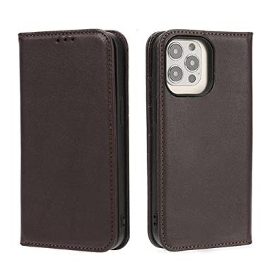 Imagem de GSYH Capa carteira para iPhone 13 Mini/13/13 Pro/13 Pro Max, Capa flip magnética de couro PU com proteção TPU à prova de choque interna slot para cartão, café, 13 Mini 5,4 polegadas