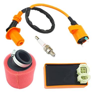 Imagem de QAZAKY – Filtro de ar de espuma dupla angular vermelho para GY6 50cc – 90cc 110cc 125cc 150cc – 4 tempos Scooter de motor Moped ATV Quad Go Kart Pit Dirt Racing Bike