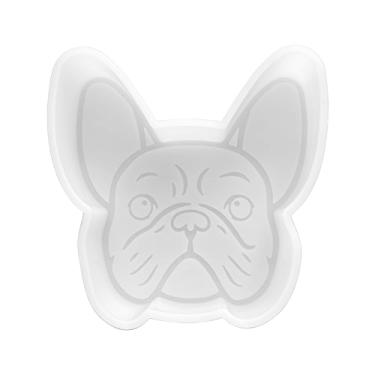 Imagem de Molde de silicone Freshie Bulldog Francês | Tamanho 11,4 cm de largura x 11,4 cm de comprimento x 2,5 cm de profundidade | Franceses | Molde em forma de animal de estimação para frescor, sabão, resina, velas