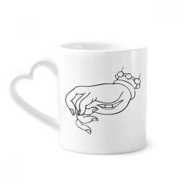 Imagem de Caneca com estampa de desenho de linha de olho de cultura caneca café cerâmica copo de coração de vidro