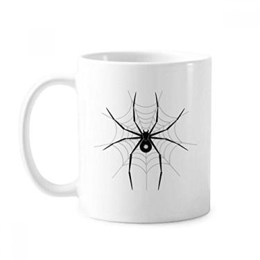 Imagem de Caneca de cerâmica com ilustração de insetos, aranha, padrão preto, cerâmica, café, porcelana