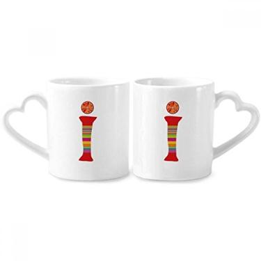 Imagem de Conjunto de canecas de porcelana I Alphabet Orange Fruit Cute Pattern Casal Ceramic Lover Cup Heart Handle