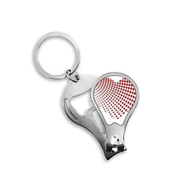 Imagem de Cortador de unhas Red Radiate Dots Dia dos Namorados Abridor Chaveiro Tesoura