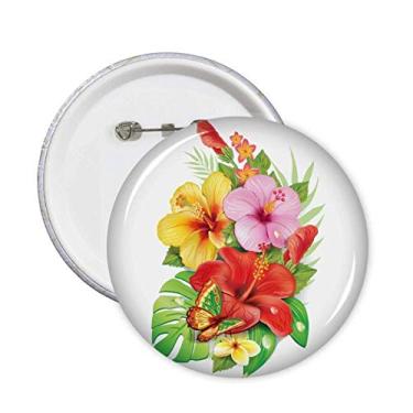 Imagem de Buquê de flores borboleta Best Wish Broche emblema botão decoração acessório 5 peças