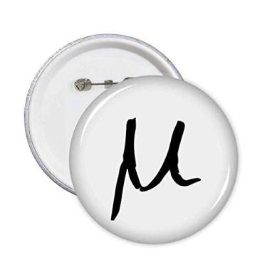 Imagem de Alfabeto grego Mu preto silhueta alfinetes emblema botão decoração acessório 5 peças