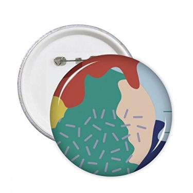 Imagem de Colorido abstrato plantas arte padrão pinos redondos crachá botão emblema acessório decoração 5 peças