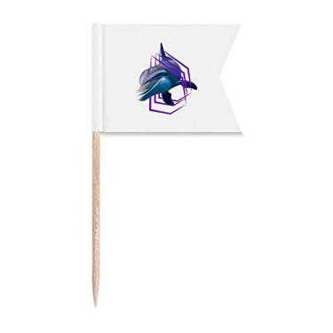 Imagem de Golfinhos quebrar círculos bandeiras de palito de dente marcando para bolo de festa, prato de queijo