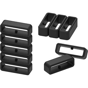 Imagem de Nandos-Store - Presilha Passador Anel Borracha para pulseiras de relógios compatíveis com 16mm, 18mm, 20mm, 22mm para Amazfit, samsung, Hawei, garmin - Nandos-Store (10, preto, 22MM)