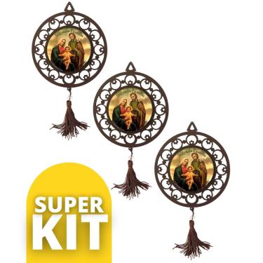 Imagem de Kit 15 Mandala Adorno mdf Sagrada Família Atacado Revenda
