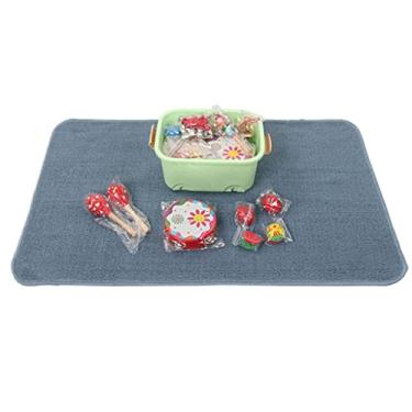 Imagem de Montessori Mat Tapete Montessori de algodão azul, tapete infantil para brincar/estudo/brincar, tapete lavável antiderrapante (Size : 110x70cm/43.3x27.6")