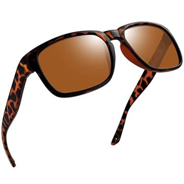 Imagem de Óculos de Sol Masculinos Femininos Polarizados Joopin Moda Unissex Proteção UV Protetor Solar Óculos Retrô Dirigindo Sombras Quadradas para Mulheres Homens (Leopardo)