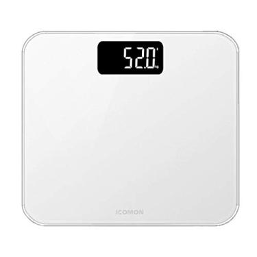 Imagem de balança de banheiro balança eletrônica de peso 6mm vidro temperado balança eletrônica hd lcd display digital balança de peso branco