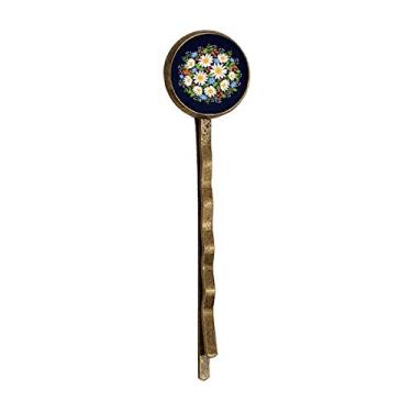 Imagem de Criântemo branco, folhas, fruta, flor, cabelo de metal, Bobby Pin Headwear