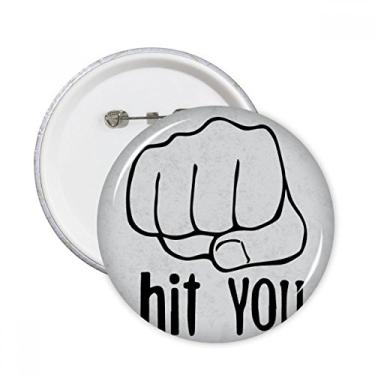 Imagem de Punho preto personalizado padrão de gesto pinos redondos crachá botão decoração roupas 5 peças presente