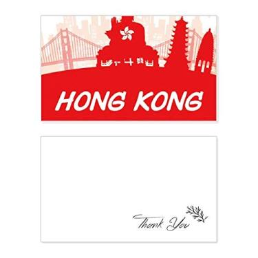 Imagem de Contorno vermelho China Hongkong cartão de agradecimento aniversário aniversário saudação casamento agradecimento