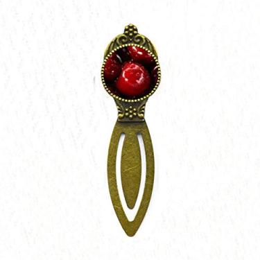 Imagem de Marcador de página retrô com imagem de frutas vermelhas temperadas para escritório