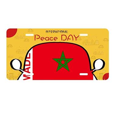 Imagem de DIYthinker Placa de licença Made in Marrocos Country Love Decoração de carro Dia da Paz