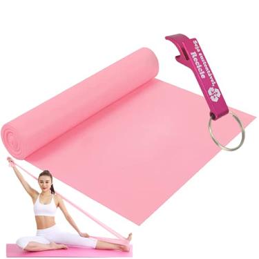 Imagem de Faixa Elástica Para Exercício Resistência Yoga Rosa + Chaveiro CBRN15948