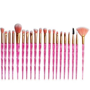 Imagem de Conjunto de 20 pincéis de maquiagem Melady para maquiagem profissional multifuncional pó base sombra delineador lábio (rosa total)