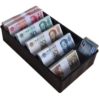 Imagem de Gaveta De Dinheiro Estojo De Contador De Dinheiro Bandeja Para Manuseio De Dinheiro E Moedas - Bandeja De Classificação De Troca Com Compartimentos Cortados Para Notas Bandeja De Moedas Caixa De D