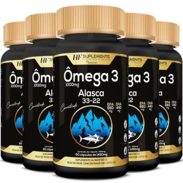 Imagem de Kit 5X Omega 3 Do Alasca Premium 33/22 1450Mg 60Caps - Hf Suplements