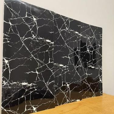 Imagem de Kit 25 Placa Adesiva Marmore Brilho 3d Parede Painel 30x60cm Preto Envio Já Premium
