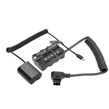 Imagem de CIADAZ D-Tap para bateria fictícia NP-F de dupla face + Tipo-C para NP-FZ100 Cabo enrolado de bateria fictícia Acessório de acoplador DC para Sony A7C A7M4 A7R4 A1 FX3 ZV-E1 Câmera/monitores/luz d