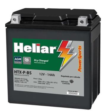 Imagem de Bateria de Moto 14ah HTX14 F800GS R1200GS Ninja1100 Heliar