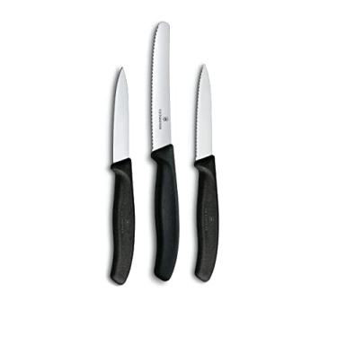 Imagem de Conjunto de facas para cozinha Victorinox, Preta, 3 peças