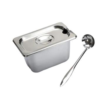 Imagem de Baoblaze Panelas de hotel com tampas, panela de mesa de vapor de aço inoxidável comercial, panela de metal para armazenamento de catering, estilo A