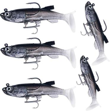 Imagem de 5 Iscas Artificiais Lambari 14g 8cm Lambari Transparente Tucunaré Traíras-Unissex