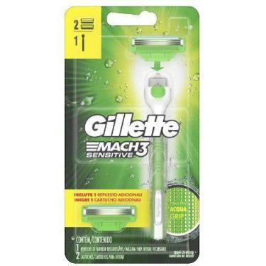 Imagem de Gillette Mach3 Sensitive Aparelho De Barbear - 2 Cartuchos