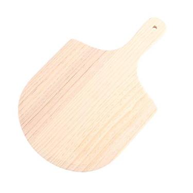 Imagem de Leadigol Pá de madeira para pizza de 23 cm, espátula de madeira para pizza, tábua de cortar pizza com alça, pizza, cozinha para casa, padaria, pão, fatiar, frutas