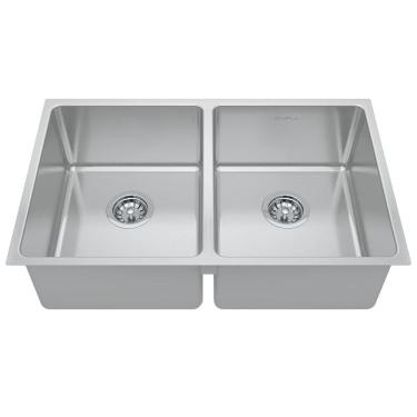 Imagem de Cuba para Cozinha Gourmet Pia Dupla Aço Inox 74,5x44x20cm Acetinado GhelPlus Inox